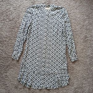 Like New Tory Burch Silk Button Up Long Sleeve Dress